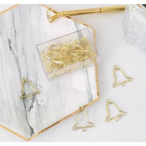 Golden Bell Modeling Paper Clip Large Stationery Decoration Bookmark Cute Paperclip Student Planner Clips Paper Clips Decorative