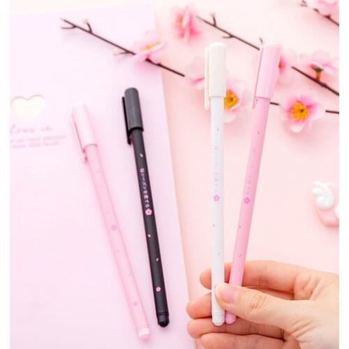 1 Pcs Kawaii Pink Cherry Gel Pen Student Office Writing Signature Pens School Promotional Gift Stationery Supplies