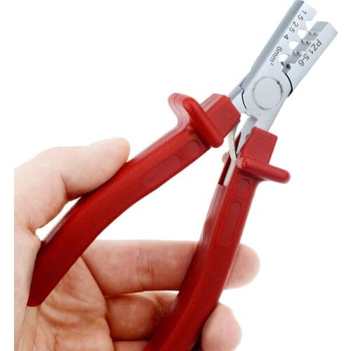 1PC RED PZ1.5-6 Small Crimping Plier End Sleeves Special Tool Steel for 10-5AWG Cable