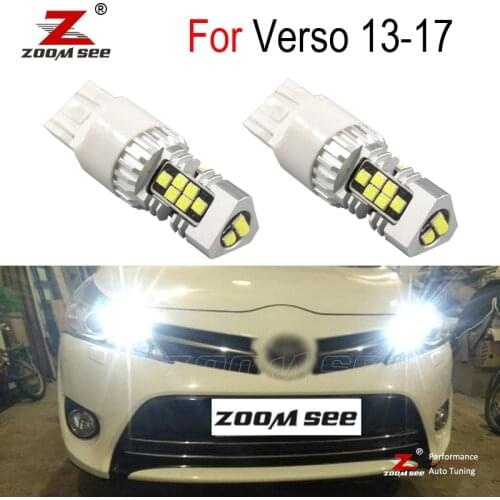 2pcs 100% White Canbus Error Free LED bulb DRL daytime running light For Toyota Verso 2013 2014 2015 2016 2017 day driving lamp