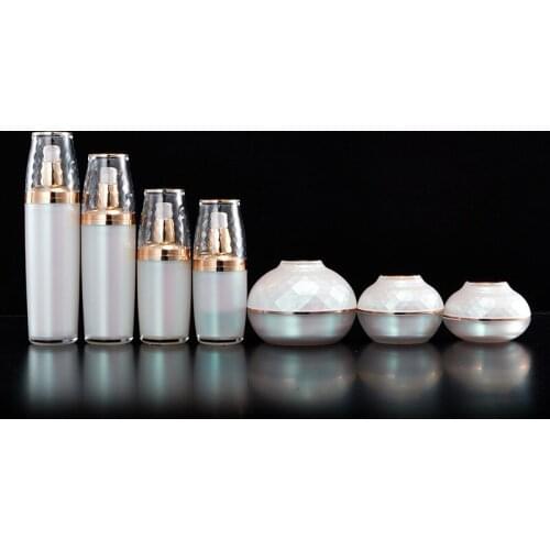 30g 50g 120g 30ml 50ml 80ml 120ml Luxury Pink Diamond Empty Acrylic Cream Jar Lotion Vacuum Pump Bottle Cosmetic Packing bottles