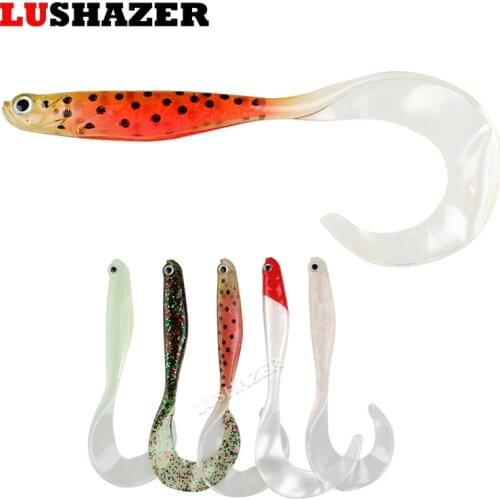 5pcs/lot LUSHAZER fishing soft lure 6g 11cm carp fishing lures soft baits China isca artificial silicone bait pesca wobbler