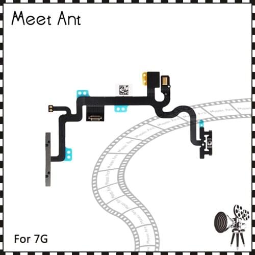 50pcs/lot High Quality For iphone 7 7G and 7 Plus Power switch on off Mute Volume button control flex cable Repair Parts