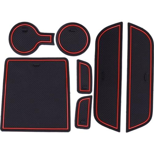 7pcs New PVC Gate Slot Door Groove Non-slip Cup Holder Mat Pad Fit For Chevrolet Camaro 2016 2015 2014 2013 2012