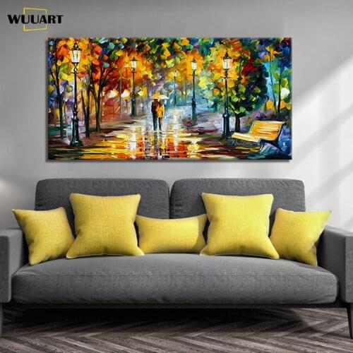 Abstract Handmade Oil Painting On Canvas Landscape Thick Knife Wall Art Picture For Living Room Large Size Home Decorate Mural