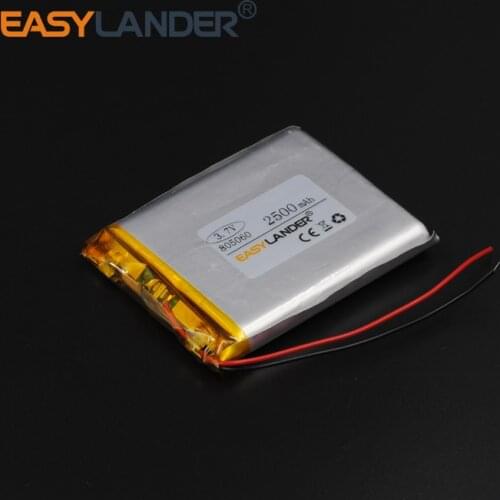 805060 Rechargeable Lithium Li Polymer Li-ion 3.7V 2500mAh Battery For Tablet pc Ebook IPAQ GPS PSP PDA MP3 MP4 speaker 085060
