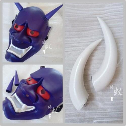 Anime Inu x Boku SS Cosplay Shirakiin Ririchiyo EVA Mask Japan Hannya Cosplay Horns Head Clip Headwear Oni Devil Mask Halloween
