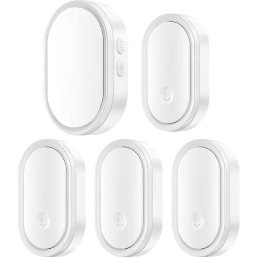 CACAZI Welcome Wireless Doorbell Waterproof 300M Remote 4 Button 1 Receiver Smart LED Light Home Door Ring Bell Electronic