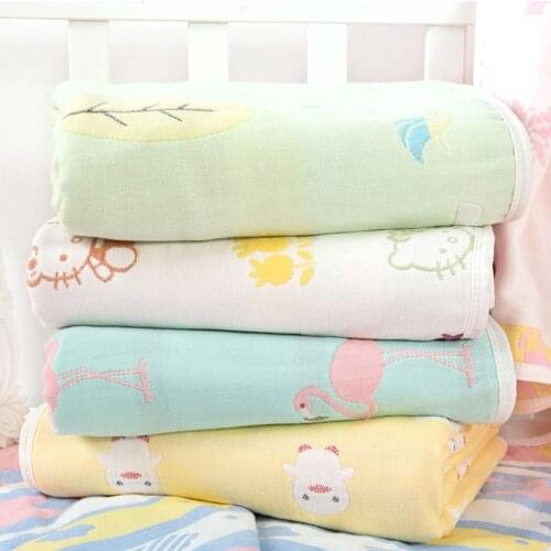 Cartoon Print 100% Pure Cotton Baby Blanket Newborn Soft Skin-friendly Swaddling Blankets Children Sleeping Quilt Kid Quilts
