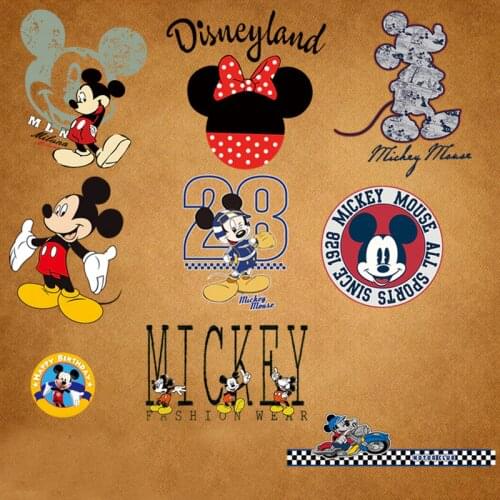 Disney Mickey Mouse Patches Cloth Paste Accessories Patches for Clothing Iron on Transfer Stick-On Eco-Friendly Appliqued