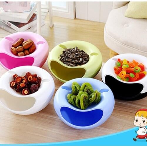 Double Layer Melon Seed Dish Sitting Room Plastic Dry Fruit Basket Lazy Person Takes Melon Seed Ware Dry Fruit Box