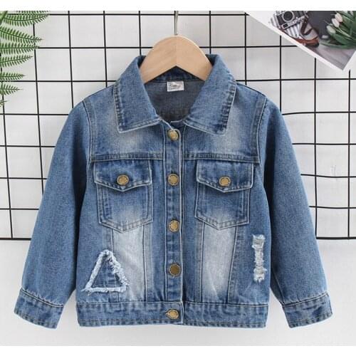 Girls Denim Jacket 2019 Spring Autumn Fashion Children Jeans Jacket Teenager Girls Outerwear Jacket RT566
