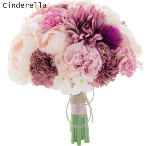 Cinderella Elegant Wedding Bouquets Bridal Bridesmaid Flowers Artificial Simulate Ivory Flower Bouquets