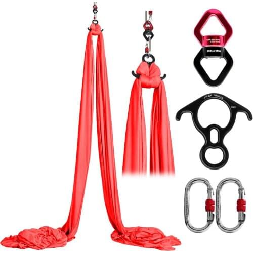 Hot Sale 10meters 26 Pure Color Yoga Nylon Aerial Silks Set Anti--Gravity Yoga Fitness Including yoga accessories