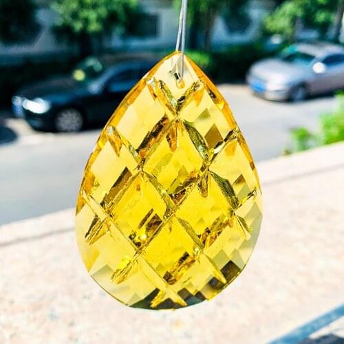 Water Drop Grid Crystal Chandelier Prism Suncatcher Rainbow DIY Curtain Wedding Stage Props Jewelry Necklace Pendant Accessory
