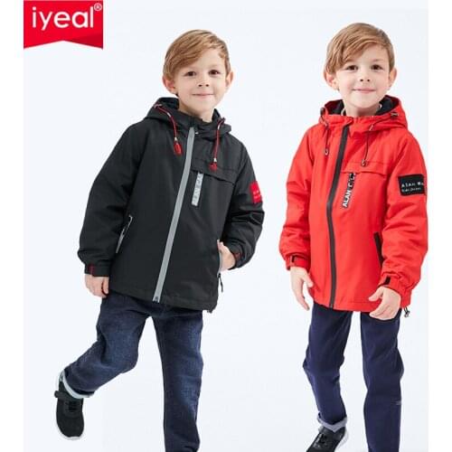 IYEAL Winter Children Jackets Outerwear Polar Fleece Warm Coats Kids Clothes Sport Coat Waterproof Windbreaker For Boys Jackets