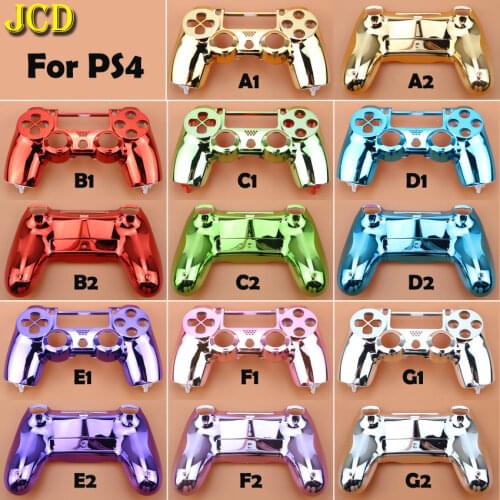 JCD Plating Housing Shell Case Front back / Upper Lower Cover for Sony PS4 DualShock 4 Controller Gamepad JDM-001 JDM-010 / 011