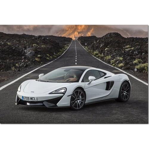 McLaren 570GT Supercar Poster Canvas Cloth Fabric Print Painting for Home Decor Wall Art Picture