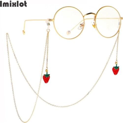 Fashion Fruit Eyeglass Chain Strawberry Grape Pendant Reading Sunglasses Hold Straps Cords Lanyard Necklace Eyewear Accessories