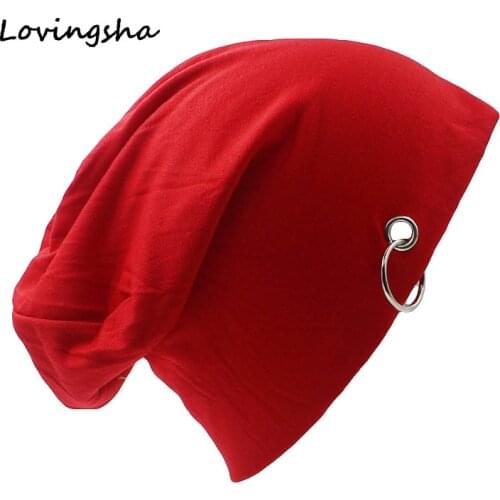 LOVINGSHA Fashion Brand Autumn Winter Hats For Women Solid And Hoop Design Ladies thin hat And Beanies Men Hat Unisex HT004