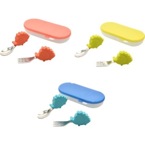 B2EB Baby Tableware Spoon Fork Stainless Steel Utensil Toddler Dinnerware Cutlery Set