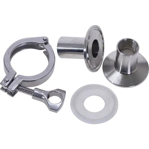 Stainless Steel SS304 DN15-DN50 Female Threaded Adapters Sanitary Ferrule Pipe Fittings Tri-Clamp for Heater