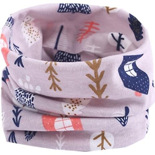 New 2020 Autumn Winter Girls Cotton Scarf Cartoon Sun Kids O Ring Magic Neckerchief Spring Children Bufandas Girls Neck Warmer