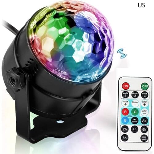 Party Lights Stage Light Rotating LED Magic Light Halloween Disco Ball Light Sound Activated Light Decoration YH