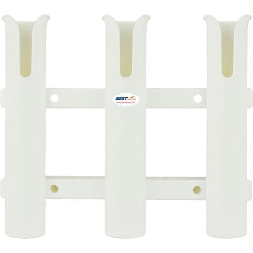 Plastic Fishing Rod Storage Holder 3 Rack Organiser for Boat Wall/Side Mounted, White