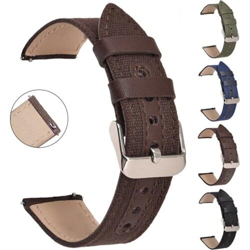 BEAFIRY Watch Band18mm 20mm 22mm 24mm Nylon +Genuine Leather Quick Release Watchbands for huawei Strap for men women Belt