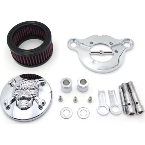 Free shipping Skull with Cross Bone Air Cleaner Intake Filter System Kit For Harley Davidson Sportster XL883 XL1200 2015 Chrome