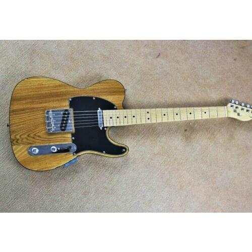Top quality FDTL-2001 Original wood color solid Ash body black pickguard maple fretboard TL electric guitar, Free shipping