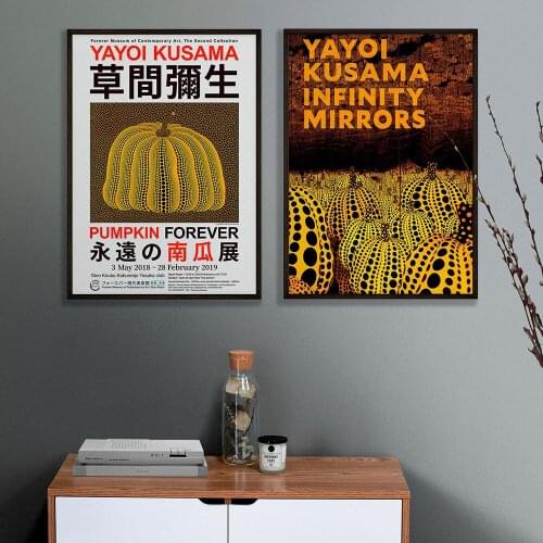 Yayoi Kusama Pumpkin Forever Artwork Exhibition Posters and Prints Gallery Wall Art Pictures Canvas Painting Home Decor Picture