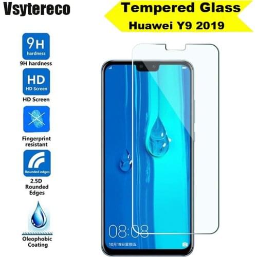 Tempered Glass For Huawei Y9 2019 Screen Protector 9H 2.5D Phone On Protective Glass For Huawei Y9 2019 Glass