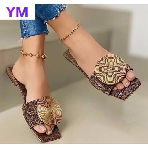 Women Shoes Flat Summer Fashion Ladies Sandals Casual Plus Size 43 Comfortable Shallow Outdoor Solid Beach Sandals Female Slides