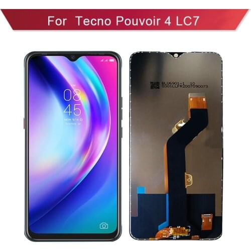 For Tecno Pouvoir 4 Pouvoir4 LC7 LCD Display And Touch Screen Assembly LC7 LCD Screen Complete Replacement Phone Parts
