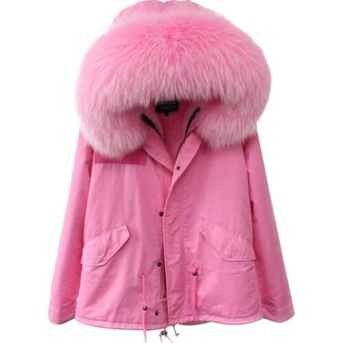 Jackets Winter Womens 2019 Real Large Fur Parka Female Coat Detachable Liner Warm Thick Outerwear Hooded Parkas Mujer Invierno