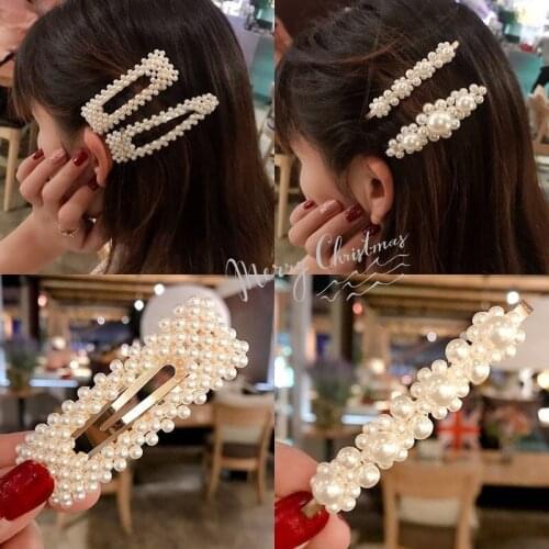 1/5 fashion pearl imitation pearl hairpin ladies handmade pearl girl style gift
