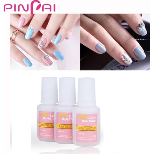 1Pc False Nail Gel Glue Make Up Fake Nails Glue With Brush Nail Art Tips Glitter Acrylic Decoration Nail Art Glue Makeup Tools