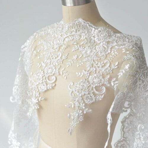 10 Yard/ Lot Embroidery fabric Trimming Lace For Bridal Dress Wedding Veil embroidery Trimming Lace