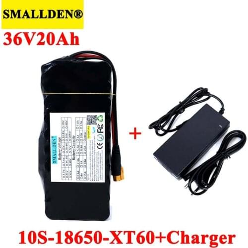 36V 20Ah Lithium Battery Pack 18650 20000mAh High rate 20A BMS with 42V 2A Charger for Balancing scooter E-bike Electric bicycle