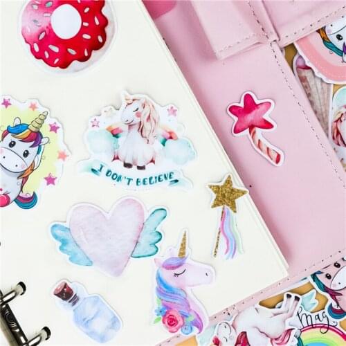 37PCS Cool unicorn Stickers Pack Pink Girl Anime Stiker For Children On The Laptop Fridge Phone Skateboard Suitcase Sticker
