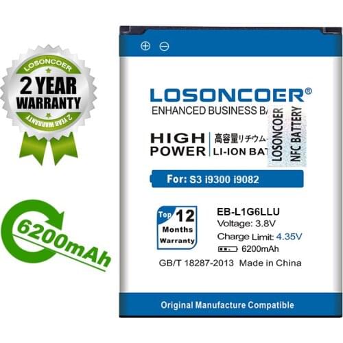 EB-L1G6LLU NFC 6200mAh For Samsung S3 i9128V I9308 I9305 I9082 I9080 I9128E I9060 I9301 i9300/i i879 I535 L710 R530 T999 Battery