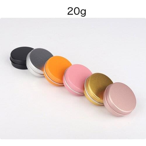100 x 20g Empty Cosmetic Cream Aluminum Jar Box Metal Tins Packing Container Press Lid Pot Makeup Face Cream Sample Jars Case