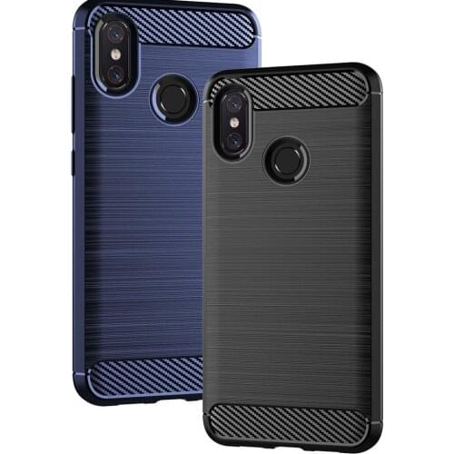Shock Absorption Cover Soft TPU Anti Scratch Carbon Fiber Back Original Case for Xiaomi Mi 8 Mi8 6.21" Cover Cases