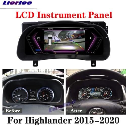 Car LCD Instrument Panel Cluster For Toyota Highlander 2015-2018 2019 2020 Android GPS Navigation LCD Dashboard Refit Upgrade