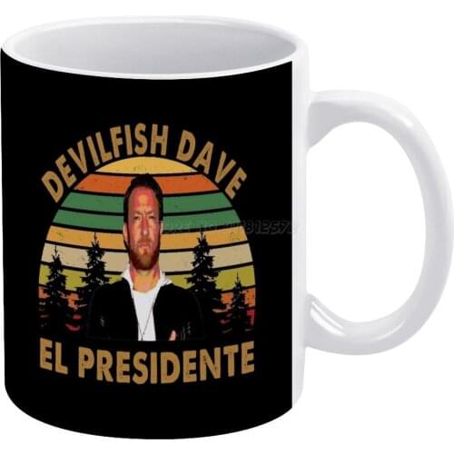 Devilfish Dave El Presidente White Mug Vintage Mug New Unisex Size Mug Devilfish Dave El Presidente Bartstool Sports Barstool Sp