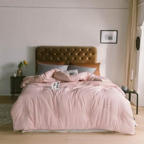 Papa&Mima Nordic White Quilting Quilts Twin Queen Size Summer Winter Comforters Soybean Fiber Jacquard Material Microfiber