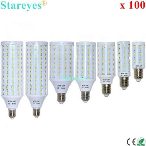 Free shipping 100 pcs E27 E14 B22 SMD 5630 5730 24 42 60 75 90 120 150 LED corn light bulb spot light lamp LED lighting