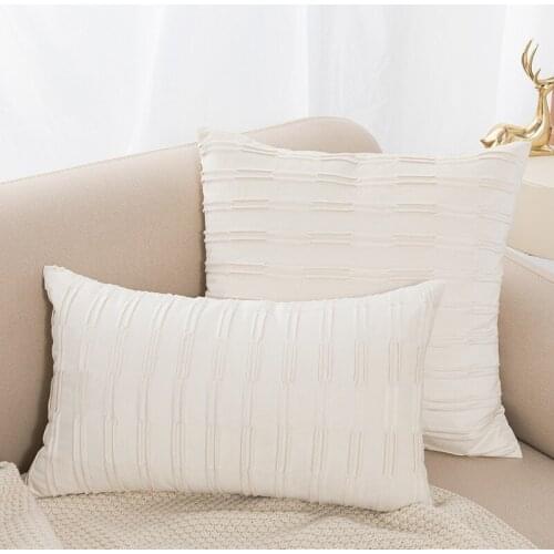 Nordic Grey Cushion Cover Pleated Velvet Pillow Cover 45x45/30x50 Navy White Decorative Pillows for Living Room Sofa Home Decor